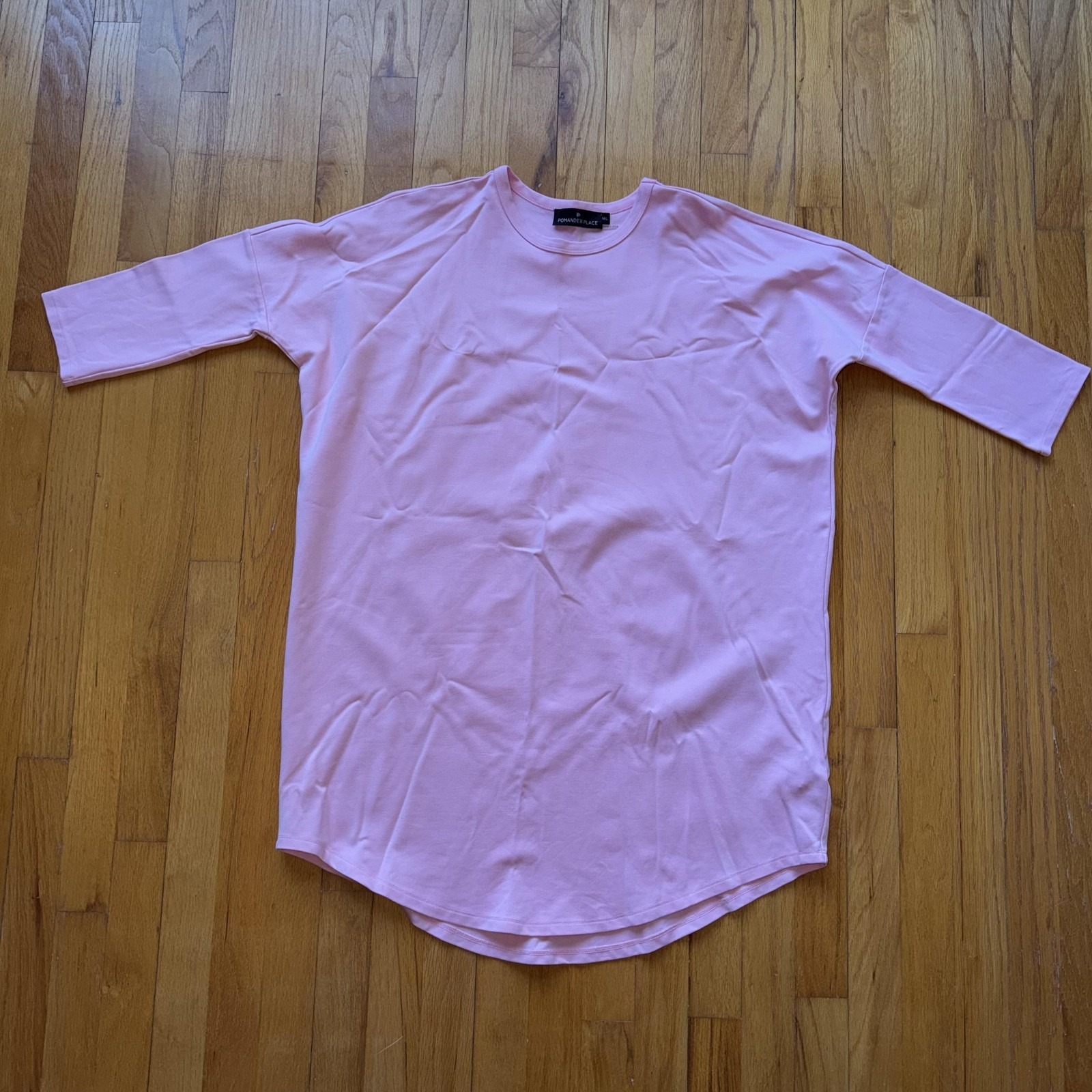 Tuckernuck Pomander Place Sue Sweatshirt Dress M/L Pink 3/4 Sleeve Stretch Basic